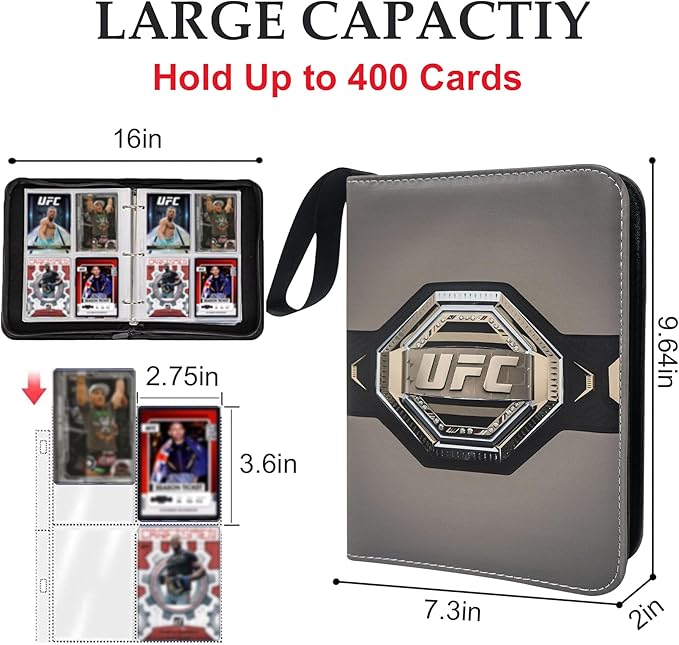 400 Pockets Card Binder for Cards,Portable Waterproof Storage Bag with Removable Sleeves for Sports Cards Collectors