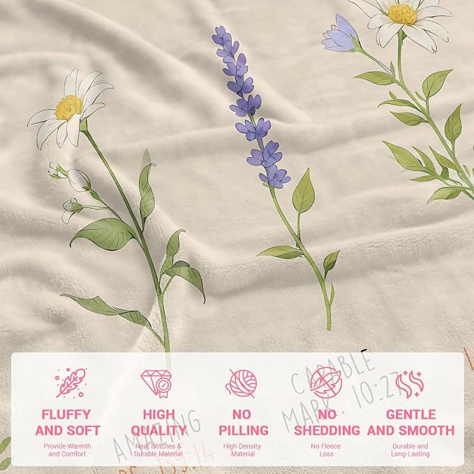 COMFAR Christian Gifts for Women Faith, Inspirational/Religious/Spiritual Gifts for Adults, Soft Throw Blankets for Women/Men, Personalized Blankets for Adults 50"x 60"