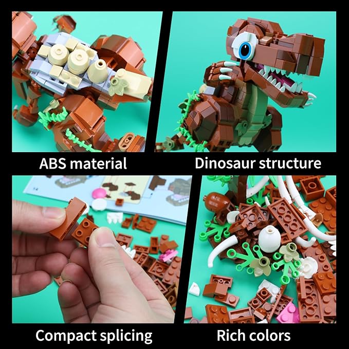 Dinosaur Building Set - Baby T. rex Jurassic Style, with Gift Box Packaging, Educational Construction Toy for Boys Girls Ages 6+,Realistic Tyrannosaurus Model for Kids Educational Creative
