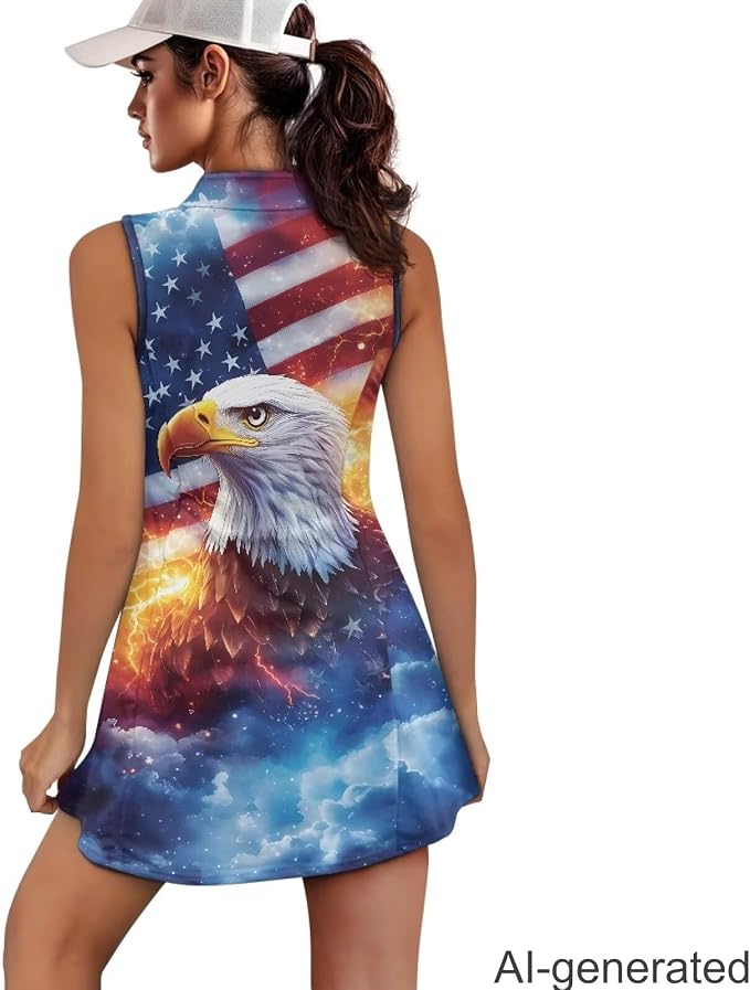 Golf Dress Tennis Dresses for Women with Built in Shorts and Pockets Sleeveless Athletic Dress Workout Dress