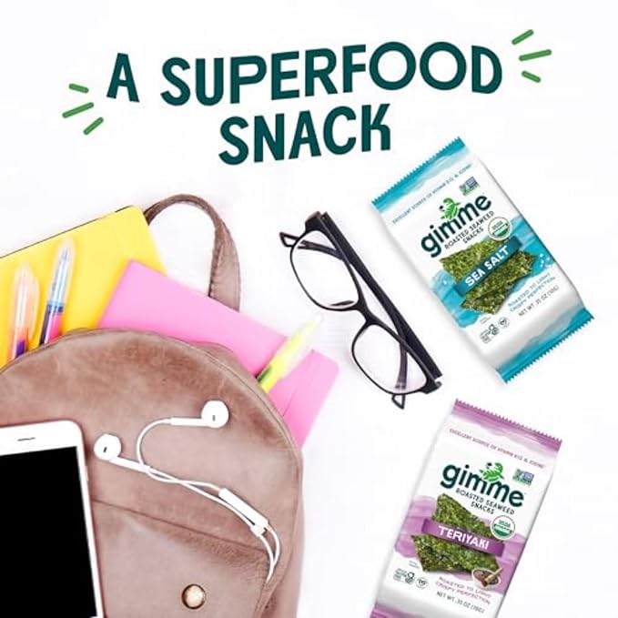 Gimme 6 CT Teriyaki Organic Roasted Seaweed Snacks, 5g, 0.17oz