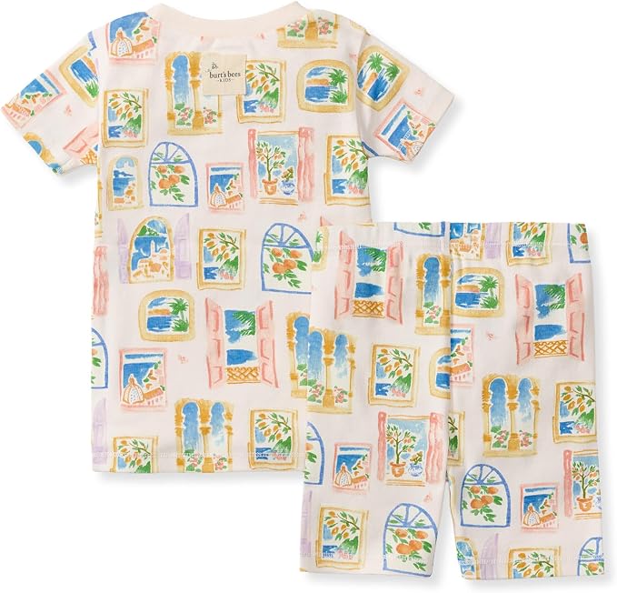Burt's Bees Baby Unisex Pajamas, Short Sleeve Tee and Shorts 2-Piece PJ Set, 100% Organic Cotton