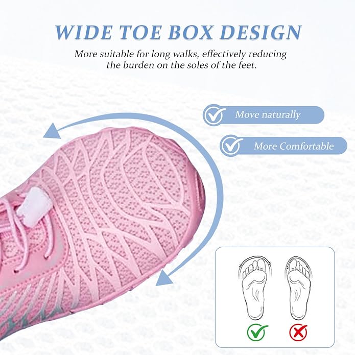 Barefoot Shoes for Women & Men, Grounded Walking Hiking Barefoot Shoes, Wide Toe Box Non-Slip Water Athletic Footwear, Comfortable Vitality Barefoot Footwear, Trail Running Sneakers Unisex