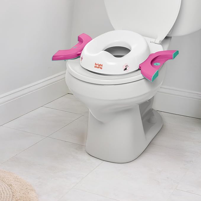 Disney Minnie Mouse 2-in-1 My Travel Potty by Bright Starts, Freestanding Potty or Toilet Topper Seat, Includes Travel Storage Bag, Pink