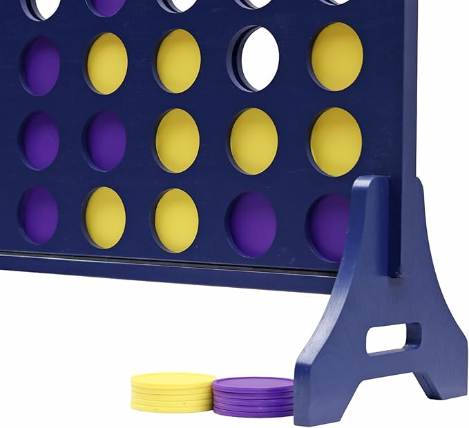 Tailgating Pros Premium Navy Giant Four in a Row with Carrying Case - Jumbo Oversized Outdoor Yard Game - Connect Multiple Pucks in a Row to Win - Many Puck Colors Available!
