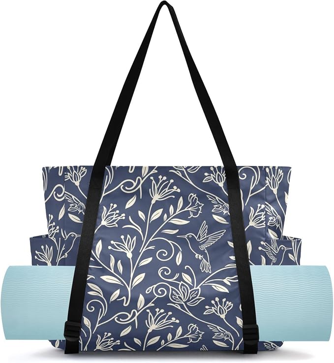MCHIVER Yoga Bag for Women Men Large Yoga Mat Bag with Adjustable Strap Workout Bags Totes for Pilates Yoga Travel