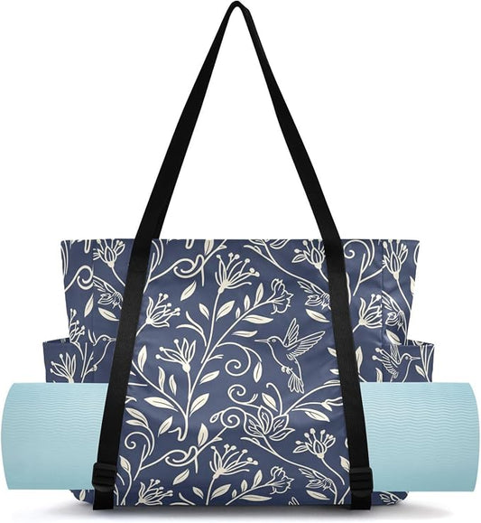 MCHIVER Yoga Bag for Women Men Large Yoga Mat Bag with Adjustable Strap Workout Bags Totes for Pilates Yoga Travel