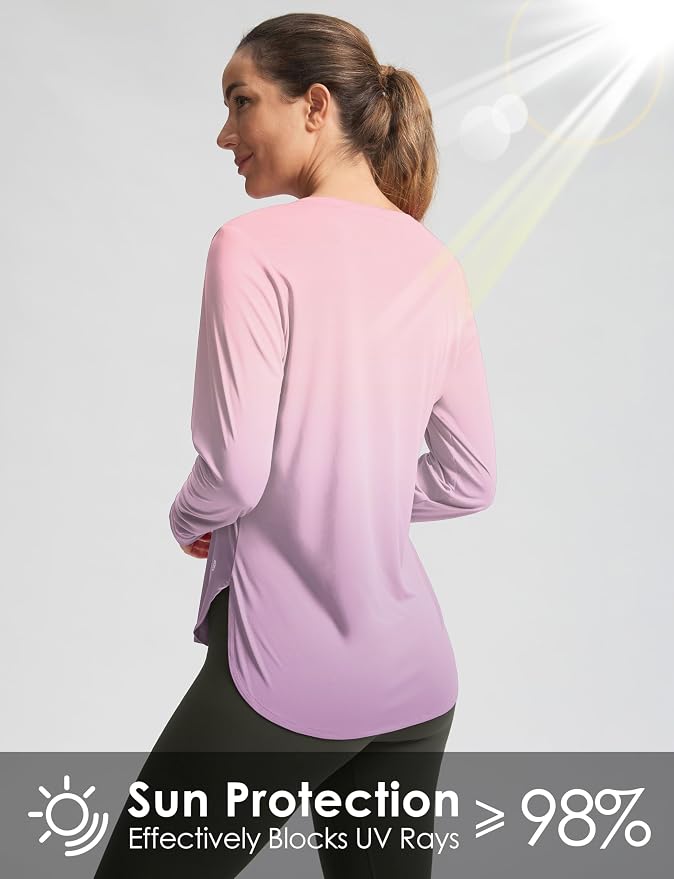 Women's Sun Shirts UPF 50+ Long Sleeve UV Protection Shirt Lightweight Quick Dry Workout Hiking Tops for Women