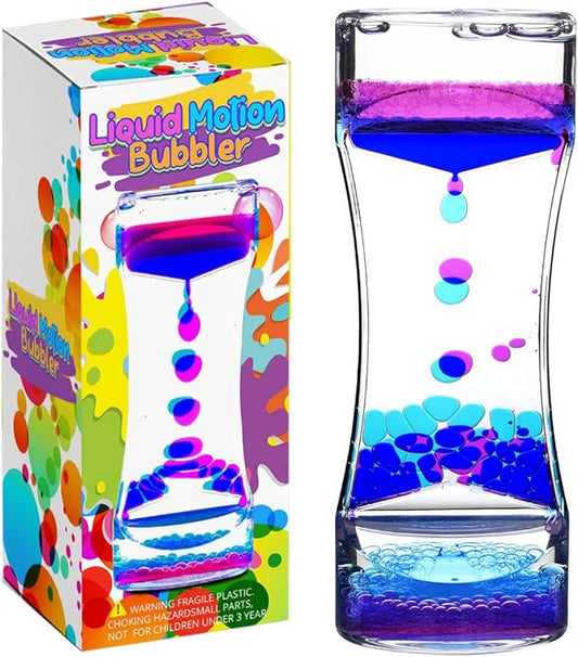 YUE MOTION Liquid Motion Bubbler Visual Sensory Toys, Liquid Timer– New Big Calming Sensory Bubbler Toy- Colorful Liquid Hourhlass for Stocking Stuffers, Novelty Gifts