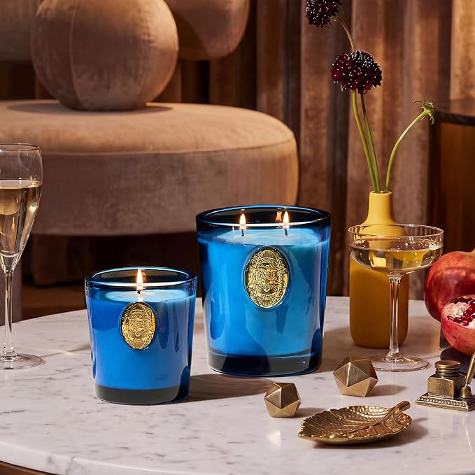 M&SENSE Large Two-Wick Summer Soy Candle | Peace & Blue | 19.8 oz, 120H Burn Time | Luxury Scented Candle for Relaxation, Gifting, Home Décor | for Bedroom, Office, Party
