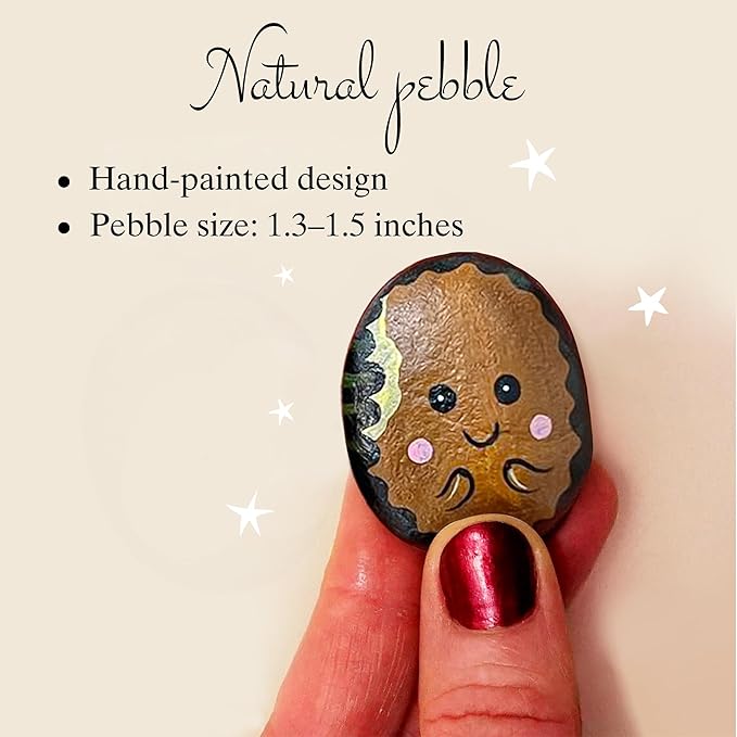 Handmade Pebble Art Reese’s Card – Gift for Reese’s Lovers, Men & Women – Reeses Gift Idea, Accessories & Decor – Reese's Gifts for Boyfriend, Girlfriend, Couples (Reese-On)