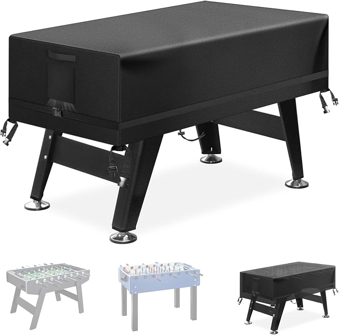 Kovshuiwe Foosball Table Cover Outdoor Waterproof Heavy Duty Rectangular Patio Football Game Table Cover-63"x45"x20"(LxWxH)