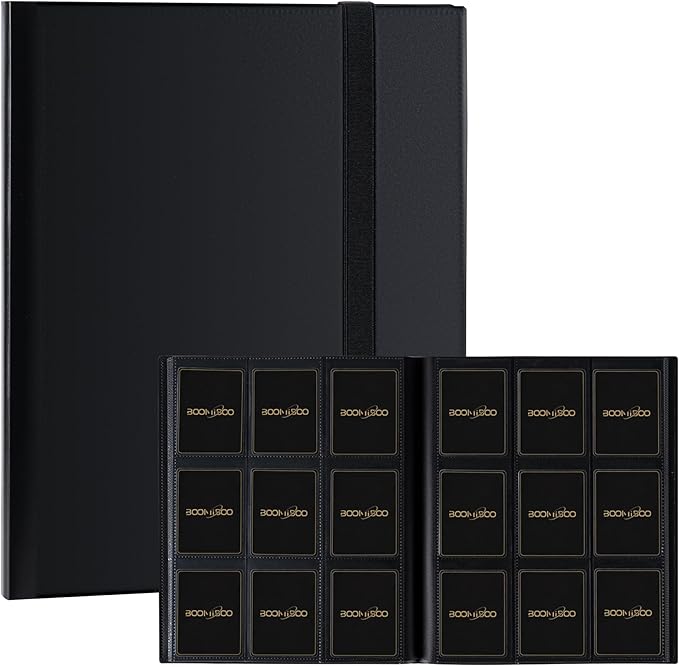 Card Binder 9 Pocket Storage 360 Card Binder,Trading Card Binder Senior and Sturdy Side-Loading Album,Intended For YuGiOh,MTG, TCG,Game Cards & Baseball Card Binde,(Black)