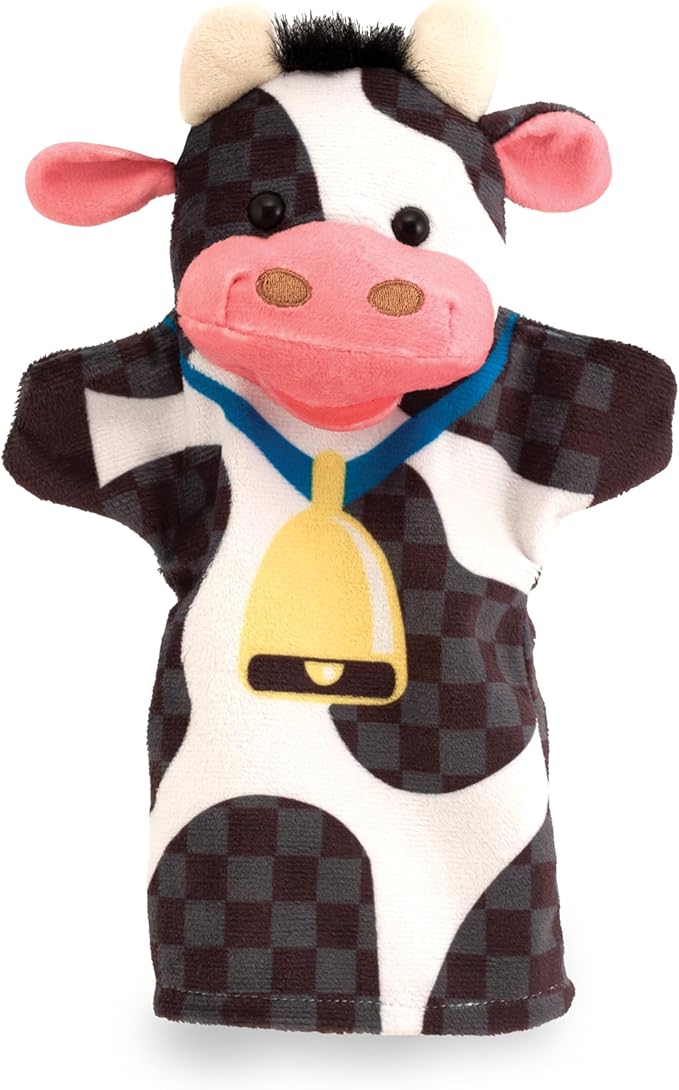 Melissa & Doug Farm Friends Hand Puppets (Set of 4) - Cow, Horse, Sheep, and Pig