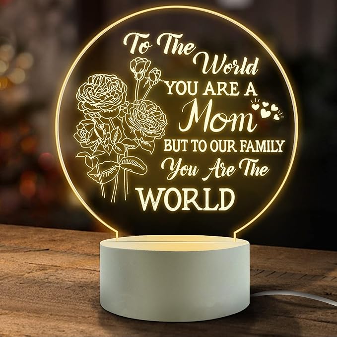 Mother's Gift - Best Mom Birthday Gifts from Daughter & Son, Night Light Room Decoration