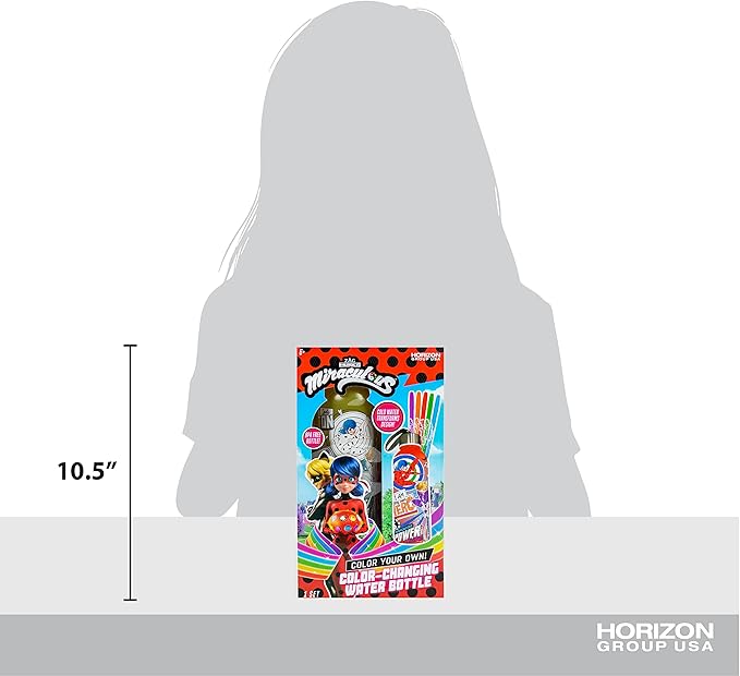 Horizon Group USA Miraculous Create Your Own Color-Changing Water Bottle – Color Your Own Water Bottle – Ages 6+