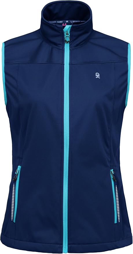 Little Donkey Andy Women's Lightweight Softshell Vest, Windproof Sleeveless Jacket for Running Hiking Travel