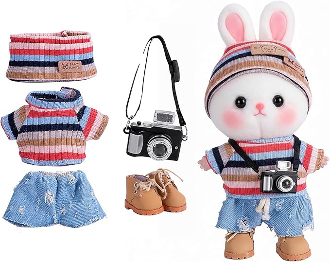 5set 17cm Dolls Clothes Outfit Set - Casual Style Costumes for Doll Figures, Camera Set,Have a seat Clothes - 6.7 Inches Cute Dolls Daily Refill,Gifts for 17cm Doll Lovers (Style-G)