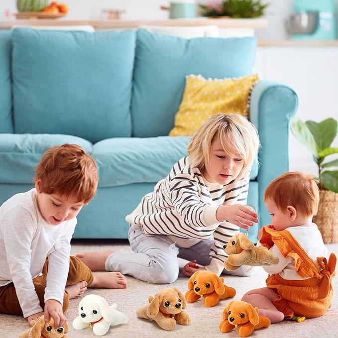 Sosation 20 Pcs Mini Stuffed Animal Dog Bulk Adopt a Puppy Favors Soft Puppy Gift Party for Kids Graduation Birthday Party Charity Donation Classroom Goodie Stuffer (Simple Style,Delicate Color)