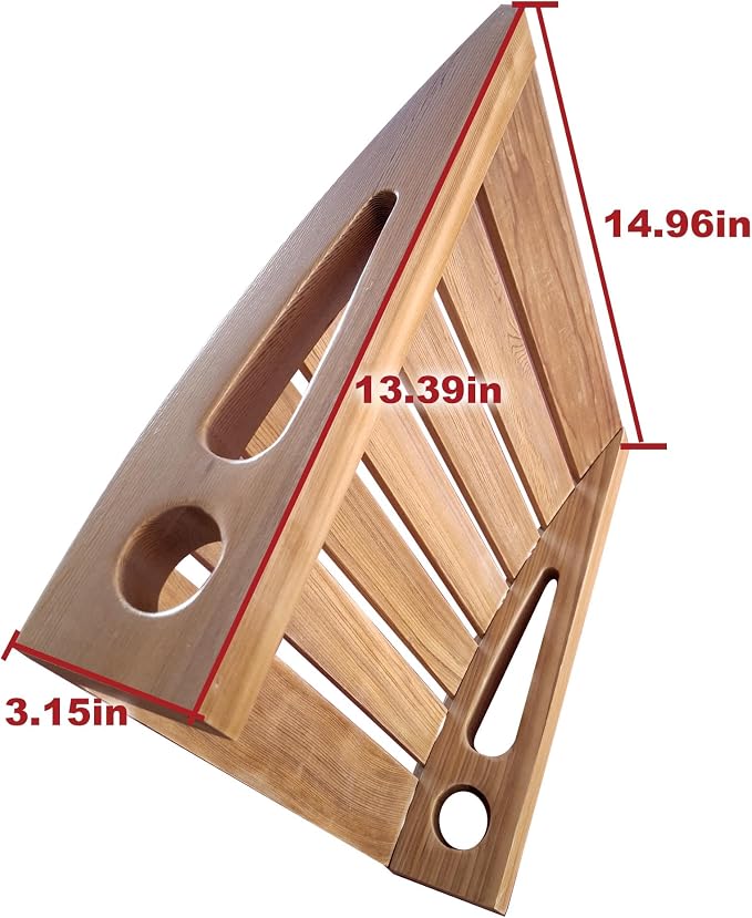 Cedar Sauna Headrest Pillow, Wooden Headrest for Inside Sauna, Heat Resistant Sauna Pillow/Log Pillow, Sauna Neck Pillow for Indoor Outdoor Infrared Sauna, 14.96*13.39*3.15 In - Sauna Accessories
