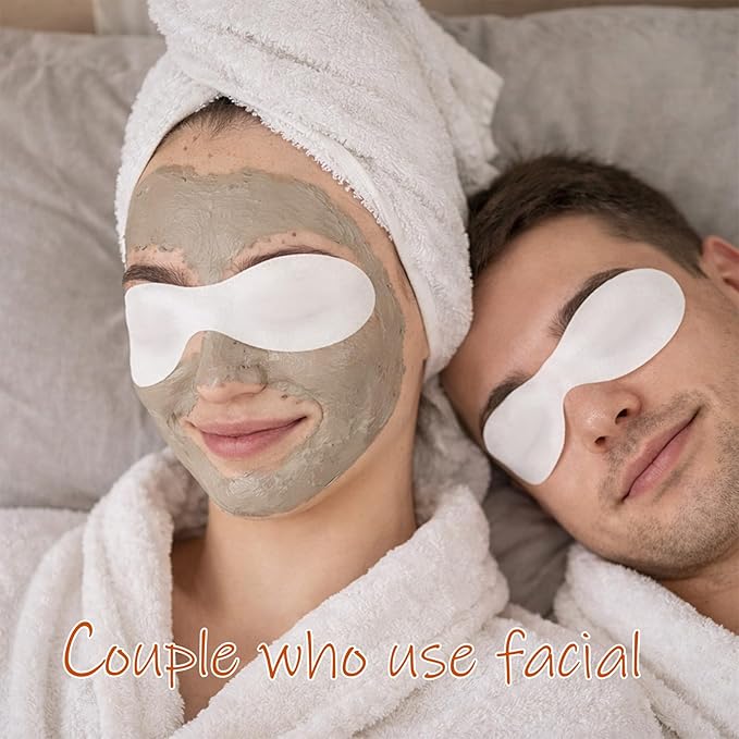 200 Sheets Eye Covers for Facials, Disposable Non Woven Eye Care Skincare Spa Paper Cotton Eyes Pads Care Facial Patches Paper Beauty Sheets for Facial Treatments Skincare Spa Home Beauty Compress
