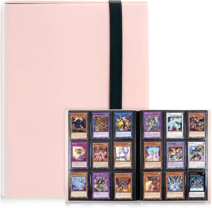 Card Binder 9 Pocket, PP Cover Trading Card Binder for 360 Cards, Sturdy Card Collection Album, Card Holder Folders for MTG, TCG, Game Cards & Sports Cards,Pink