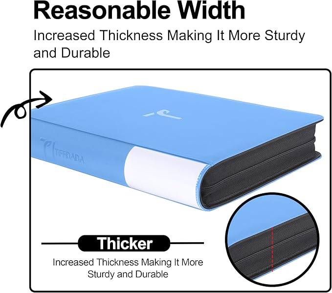 Top Loader Binder for Cards, 9 Pocket, Holds Up to 360 Toploaders with Ringless 20 Double-Sided Sleeves, Side Loading Top Loader Card Binder with Zipper for Trading Sports Cards in 3" x 4" Toploader
