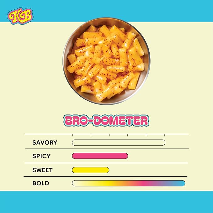 Korean Bros Spicy Cheese Tteokbokki (360g) Creamy Rice Cakes | Korean Street-Style Snack or Meal, 2 Servings