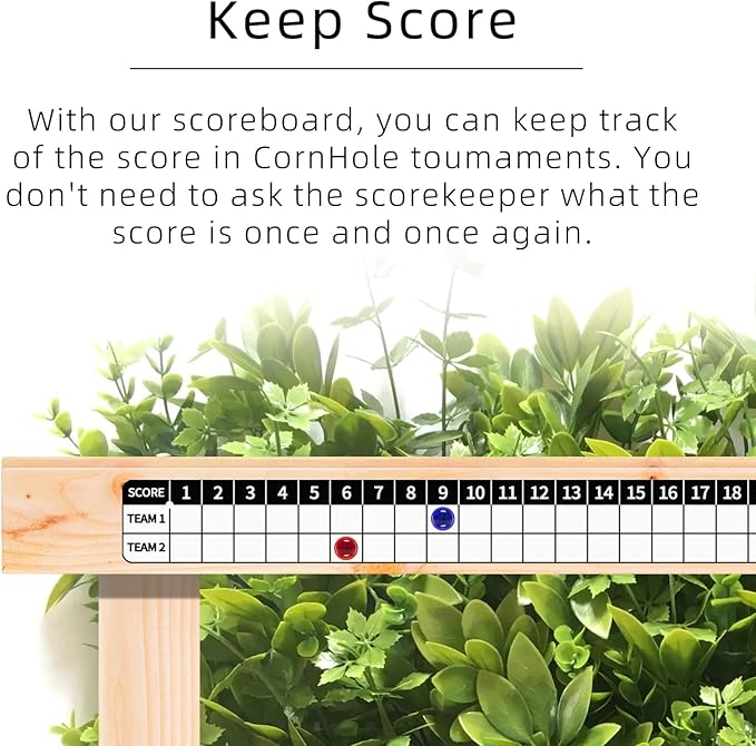 1 PC Cornhole Scoreboard, Metal Decal with Magnetic Score Keepers for Corn Hole Boards, Cornhole Rules Sign with Score, Scoreboard for Cornhole Game Keep Track of The Score