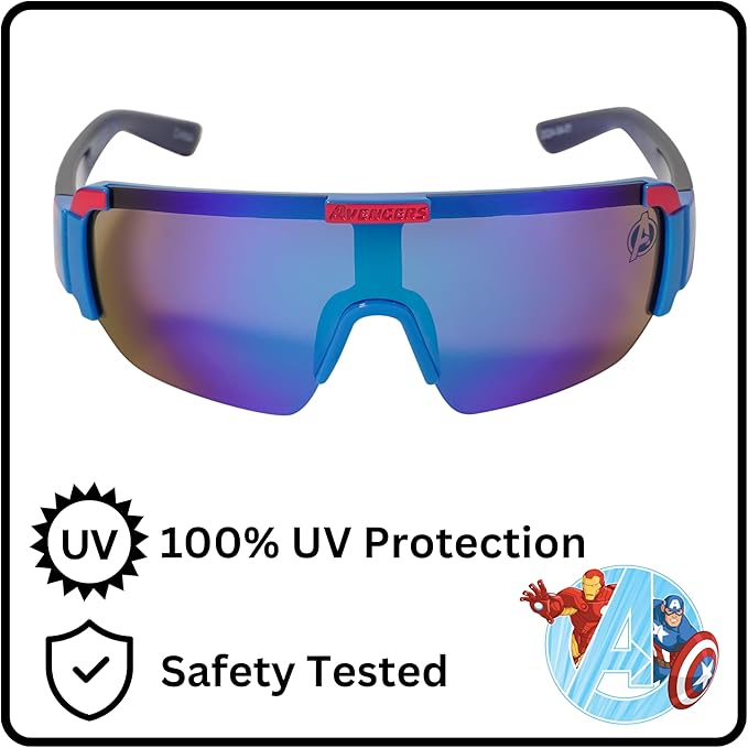 ARKAID Marvel Kids Sunglasses | Iron Man & Captain America Dress-Up Accessories | UV400 | One Size Fits Most Kids
