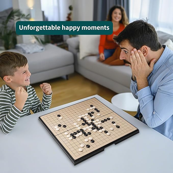 Go Set Magnetic Foldable Portable Travel Game Set go Game Board 19 x19 14.36 inches Suitable for Beginners Professionals Children and Adults it can Also be Used for Teaching