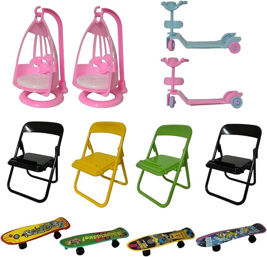 Rubber Duck Accessories 12PCS - Chairs Skateboards Scooters Decorations for Rubber Ducks Accessories (Put On)