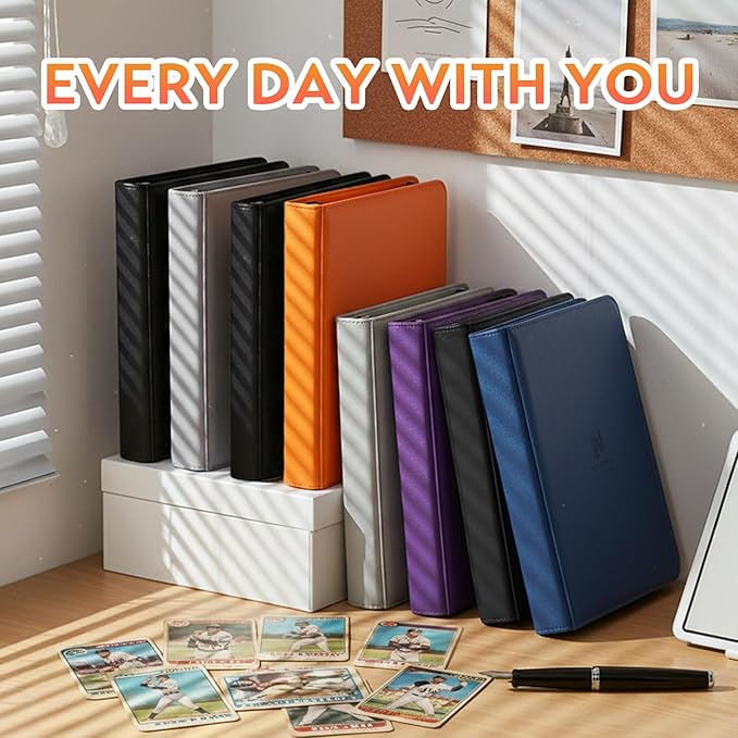 1000+ Pockets Premium Trading Card Binder, 16 Pockets Trading Card Binder Ringless Side Loading Trading,Card Holder Folders for MTG, TCG, Game Cards & Sports Cards(Purple)