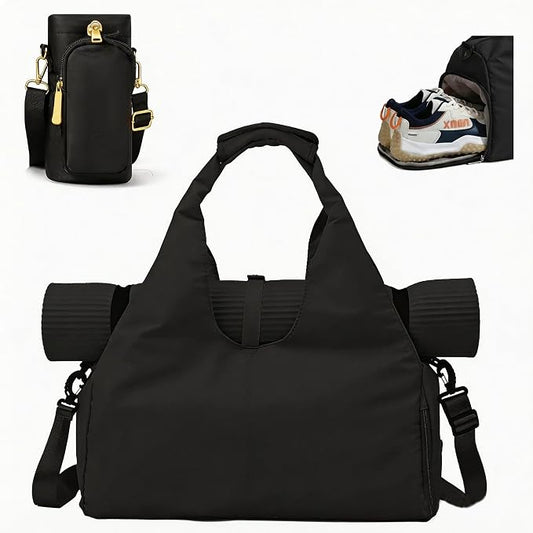 Yoga Mat Bag, Sport yoga Gym Bag for women, Lightweight yoga mat bag carrier with Yoga Strap, Carryall Yoga Tote Bag