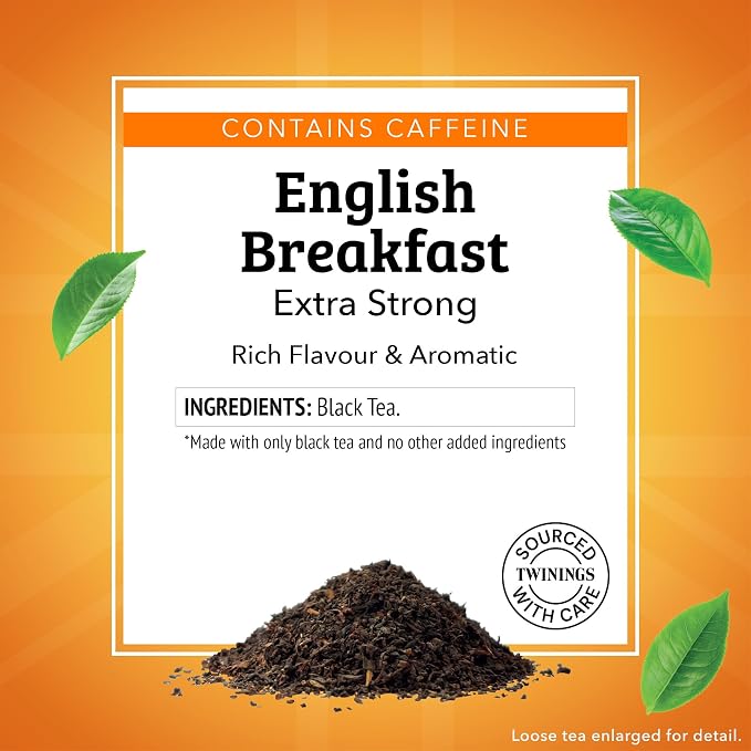 Twinings English Breakfast Extra Strong Loose Leaf Black Tea, 17.64 Ounce (500g) Tin, Caffeinated, Enjoy Hot or Iced