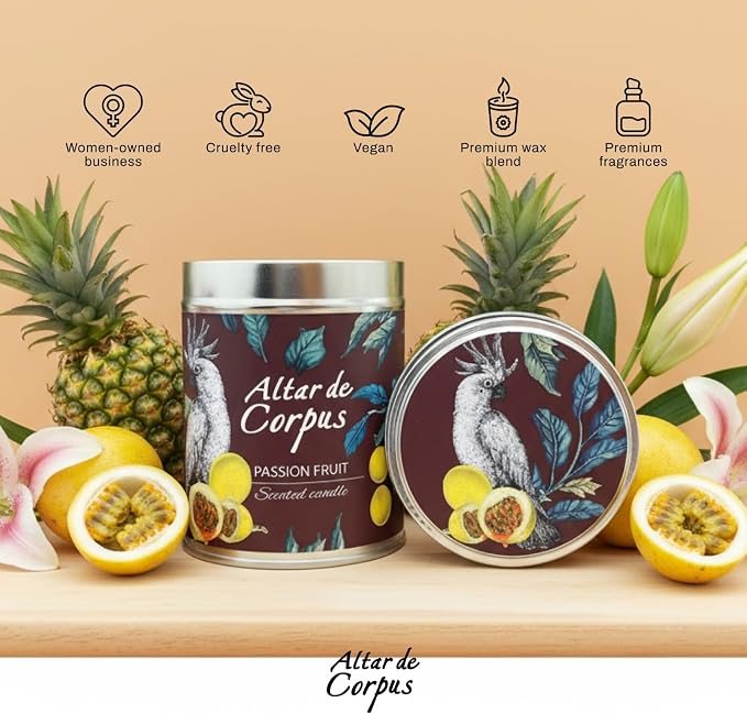 14 Oz Spring Candles for Home - Large Candle Passion Fruit - Mothers Day Gifts - Luxury Candles for Men - Premium Soy Candle Blend - Bathroom Decor