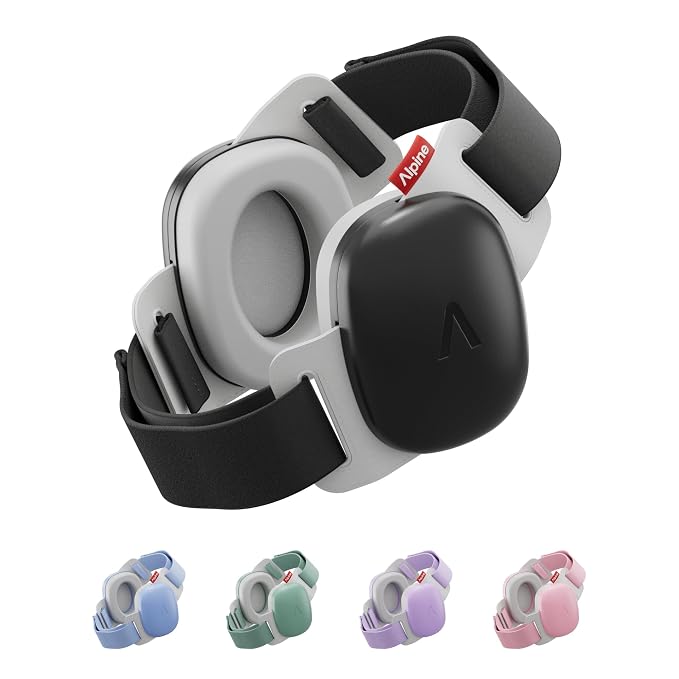 Alpine Muffy Baby Comfort - Protects Hearing for Babies and Toddlers - CE & ANSI Certified - Headband for Safe fit & Comfort - Adjustable for Ages 3-48 Months - 24dB Sound Reduction, Black