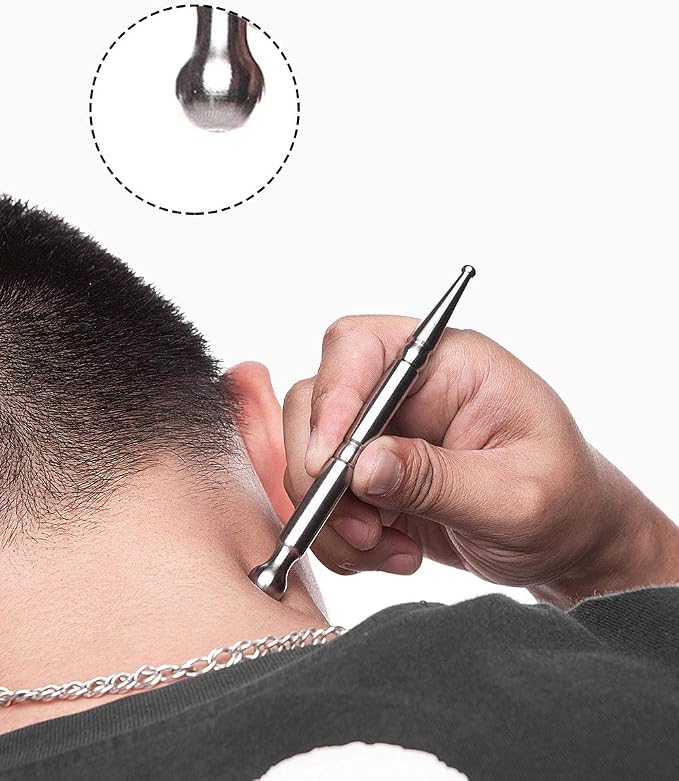 FeelFree Sport Deep Tissue Massage Tool-Stainless Steel Acupuncture Pen-Trigger Point Massage Relief Pain Therapy Tools Full Body Relaxing Trigger Self-Massage Acupressure Bar (B)