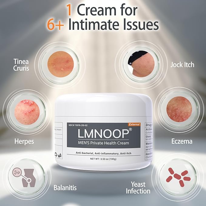 Men's Intimate Health Cream: 100% Natural Herbal Balanitis Treatment for Men – Anti-Inflammatory, Yeast & Jock Itch Relief, Sensitive Skin Safe 3.53oz