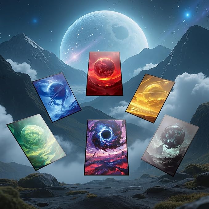 MTG Card Sleeves - Plains - Planet Basic Lands Series - Ultra Clear Front & Matte Finish Back, 100 Count Standard Size Matte Art Sleeve for Magic The Gathering