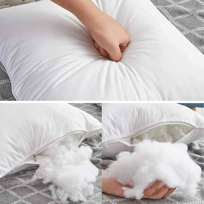 Leeden 22 x 22 Pillow Inserts (Set of 4) - Throw Pillow Inserts with 100% Cotton Cover - 22 Inch Square Interior Sofa Pillow Inserts - Decorative Pillow Insert Pair - White Couch Pillow