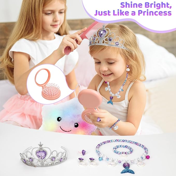 Jenria Mermaid Gifts for Girls Toys Age 6-8, Birthday Gifts for Girls Age 3 4 5 6 7 8, Girl Toys, Valentines Day Gifts for Kids, Birthday Gifts Set, for Daughter, Niece, Little Girl