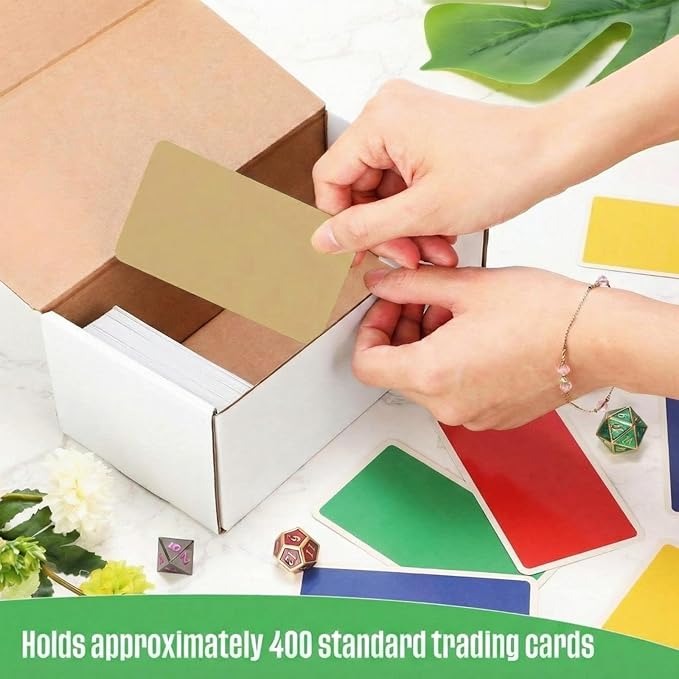 Yexiya 20 Pcs 400 Count Trading Card Storage Box Cardboard Baseball Card Storage Box Collectible Cases for Sports Gaming Cardboard Game Collecting Holder Supplies (White)