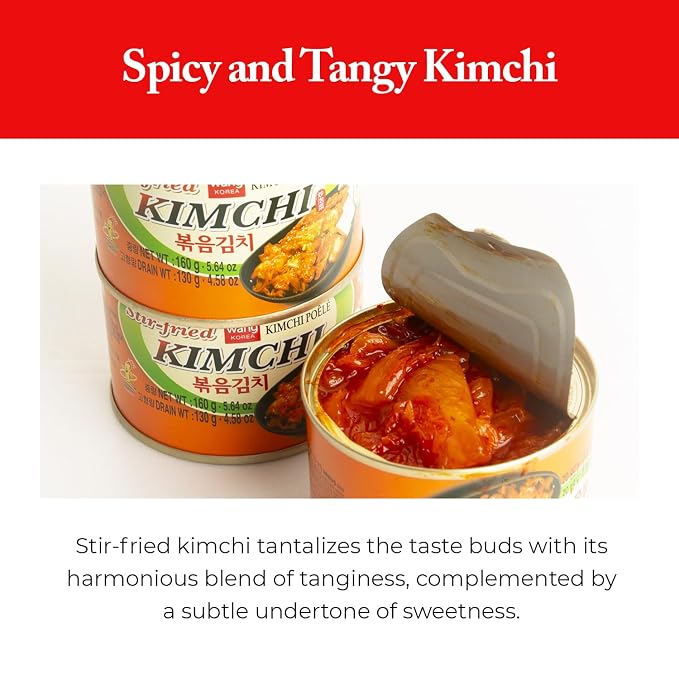 Wang Korean Canned Stir-Fried Kimchi, 5.64 Ounce, Pack of 12.