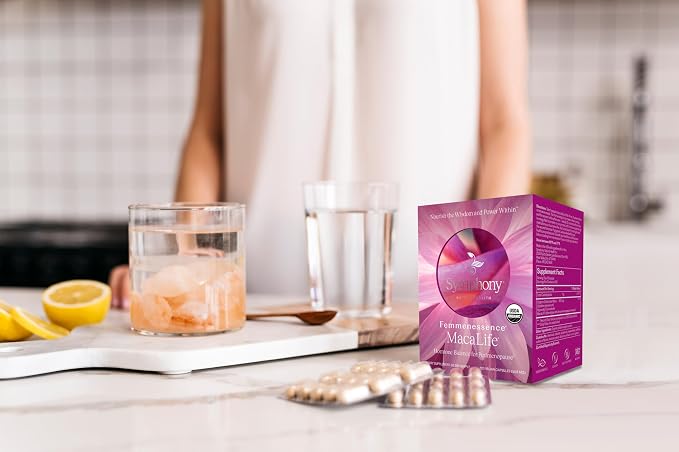 Femmenessence MacaLife – Clinically Proven Perimenopause Supplement for Women – Natural Hormone Balance, Mood, Hot Flashes & Night Sweats Relief – 240 Organic Vegan Capsules (120 Day Supply)