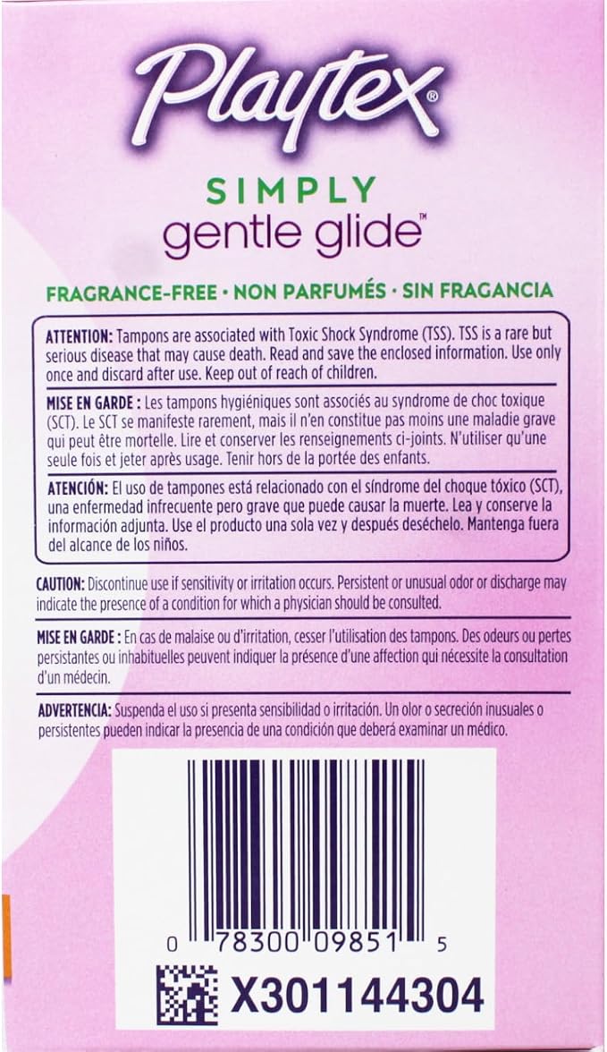 Playtex Gentle Glide Tampons with Triple Layer Protection, Super Plus, Unscented - 36 Count (Pack of 2)