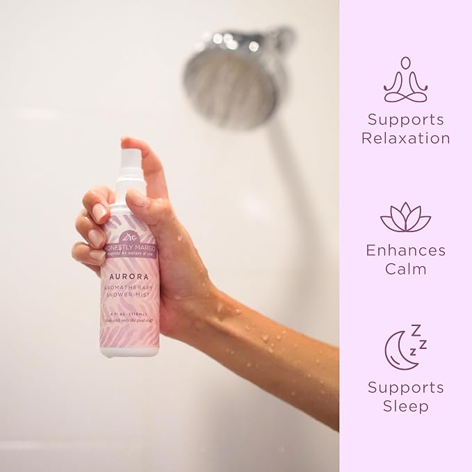 Honestly Margo Aromatherapy Shower Mist Spray Lavender (4 Fl Oz, Pack of 1) – Wellness Spray with Essential Oils for Shower Steam, Personal Space Mist – Cruelty-Free Body Care & Bath Products