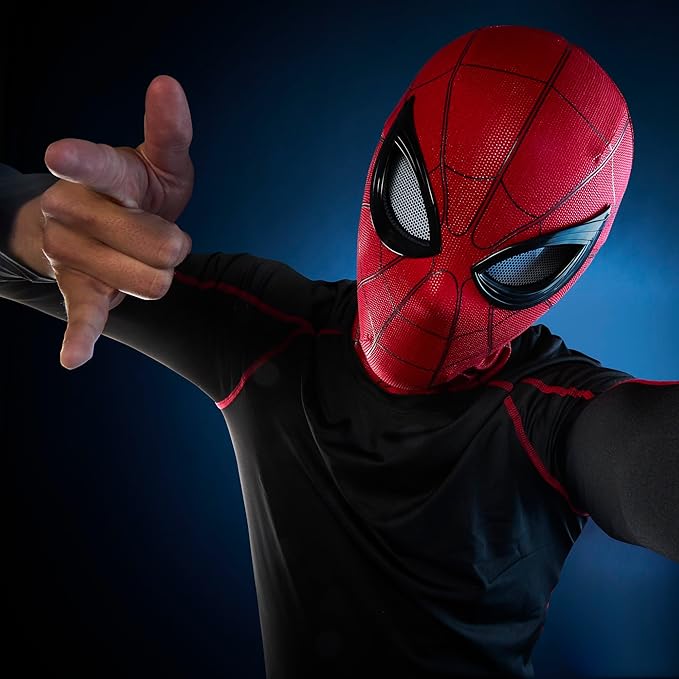 Spider-Man Marvel Legends Series Homecoming Electronic Expressive Mask, Premium Interactive Roleplay Gear for Adults