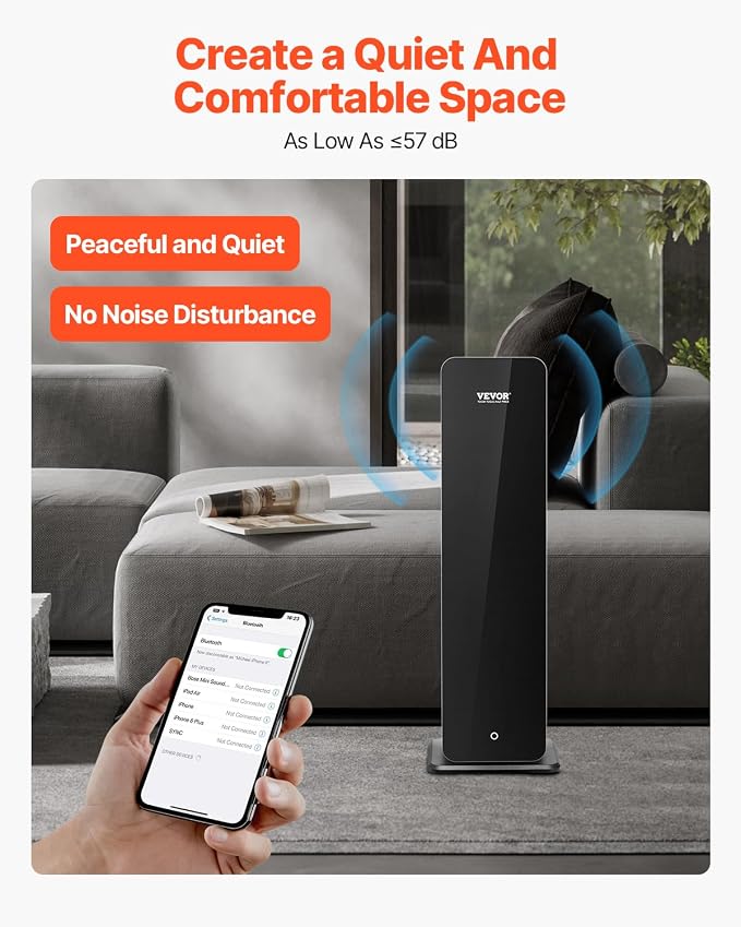 VEVOR 950ml Scent Air Machine, 2500sq.ft Waterless Essential Oil Diffuser with Bluetooth Smart Connection, Floor Standing Cold Scent Air Diffuser Machine for Large Room Hotel Office Home
