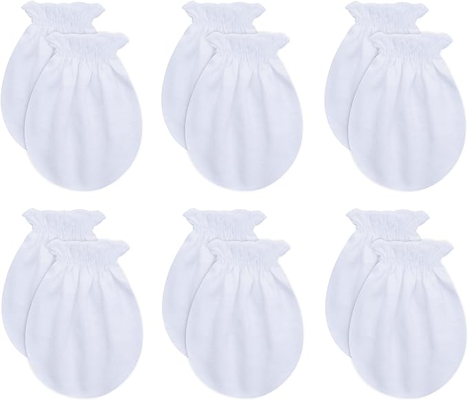 RATIVE Baby Mittens Newborn No Scratch Gloves, Organic Cotton Infant Mittens for Baby Boy & Girl, 0-6 Months